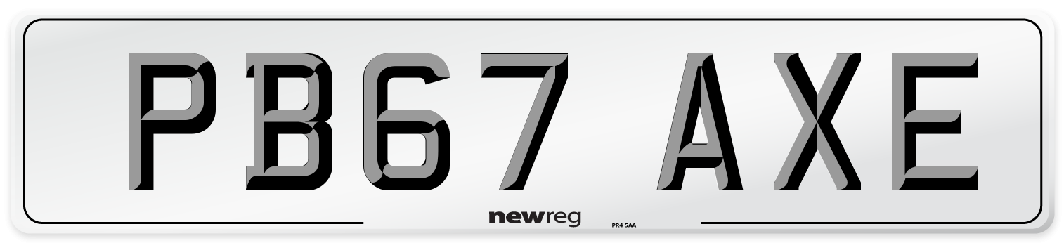 PB67 AXE Number Plate from New Reg